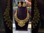 Load and play video in Gallery viewer, Traditional nakshi short haram with gold finishing and without god Motive