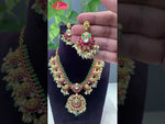 Load and play video in Gallery viewer, Beautiful jadav kundan stone short necklace