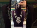 Load and play video in Gallery viewer, Stunning Gj polish two layer short necklace with pink and green stone