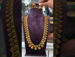 Load and play video in Gallery viewer, Beautiful traditional kasula haram with green stone