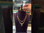 Load and play video in Gallery viewer, Beautiful two layer short necklace with green and pink stone