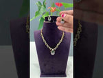 Load and play video in Gallery viewer, Beautiful short necklace with green stone and victorian polish