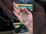 Load and play video in Gallery viewer, Beautiful diamond replica tikka with green stone