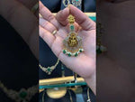 Load and play video in Gallery viewer, Beautiful tikka with green stone and Laxmi Devi motive