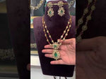 Load and play video in Gallery viewer, Beautiful double layered necklace with green stone