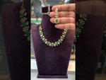 Load and play video in Gallery viewer, Beautiful short necklace with green stone and Victorian polish
