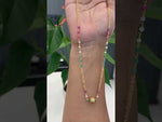 Load and play video in Gallery viewer, Beautiful chandraharam chain with pearls and pink and green beads