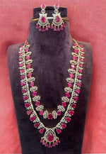 Load image into Gallery viewer, Beautiful gj polish two layer long haram with pink stone