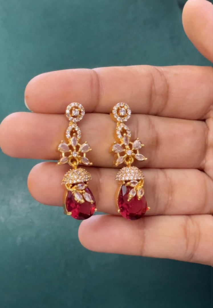 Beautiful zircon earrings with various colours