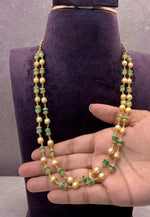 Load image into Gallery viewer, Beautiful two layer beads haram with green beads