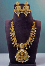 Load image into Gallery viewer, Beautiful short necklace with nakshi polish and Laxmi Devi motive