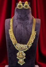 Load image into Gallery viewer, Traditional long haram with green beads and jalebi haram