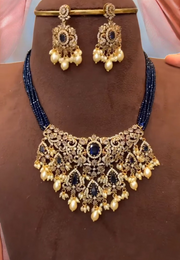 Beautiful short haram with purple stone