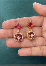 Load image into Gallery viewer, Beautiful zircon earrings with uncut stone