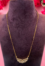 Load image into Gallery viewer, Simple black beads chain with uncut stone pendantp