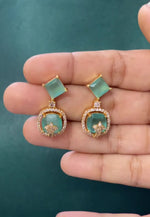 Load image into Gallery viewer, Beautiful zircon earrings with uncut stone