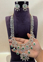 Load image into Gallery viewer, Beautiful gj polish long haram with green stone