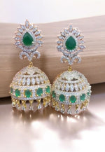 Load image into Gallery viewer, Beautiful Gj polish jumkhas with green stone -perfect for any occasion