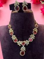 Load image into Gallery viewer, Stunning short necklace with lavender stone and Victorian polish