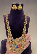 Load image into Gallery viewer, Traditional meenakari long haram with srinivasa kalyanam motive