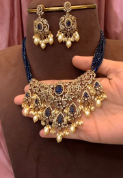 Beautiful short haram with purple stone