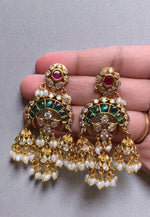 Load image into Gallery viewer, Beautiful earrings with guttapusalu hangings