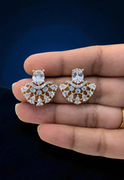 Beautiful gj polish studs with green stone