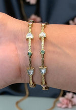 Load image into Gallery viewer, Beautiful bangles with green stone