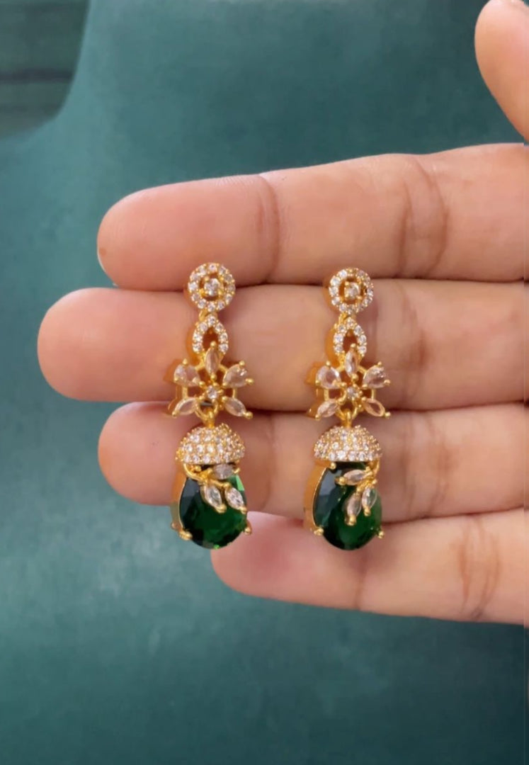 Beautiful zircon earrings with various colours