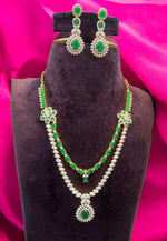 Load image into Gallery viewer, Stunning Gj polish two layer short necklace with purple colour stones pairing with beautiful earrings