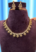 Load image into Gallery viewer, Beautiful short necklace with gold stones and uncut stone -pairing with beautiful earrings