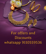 Load image into Gallery viewer, Traditional long haram with guttapusalu and green stone
