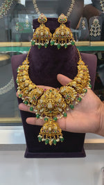 Load and play video in Gallery viewer, Traditional short haram with Lakshmi Devi pendants
