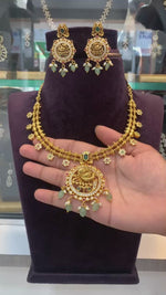 Load and play video in Gallery viewer, Traditional short Haram with kanti style and green beeds
