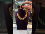 Load and play video in Gallery viewer, Beautiful short necklace with pink stone and guttapusalu hangings
