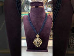 Load and play video in Gallery viewer, Beautiful pearls chain with royal blue beads and stunning pendant
