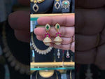 Load and play video in Gallery viewer, Beautiful earrings with green and pink stone
