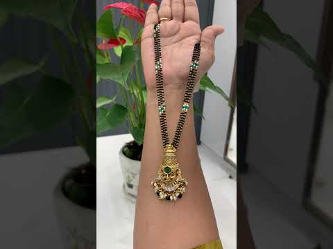 Beautiful black beads chain with balaji pendant