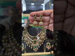 Load and play video in Gallery viewer, Beautiful jumkhas with green stone and Victorian polish
