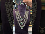 Load and play video in Gallery viewer, Beautiful three layer gj polish long haram with green stone
