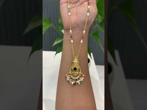 Beautiful chandraharam chain with balaji pendant