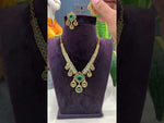 Load and play video in Gallery viewer, Beautiful victorian polish short necklace with green stone