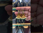 Load and play video in Gallery viewer, Traditional simple jumkhas with green beads
