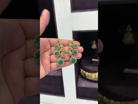 Beautiful earcuffs with green stone