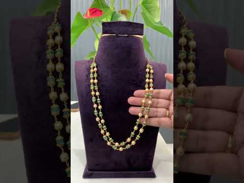 Beautiful two layer beads haram with green beads