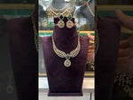 Load and play video in Gallery viewer, Beautiful kanti necklace with green stone and Victorian polish
