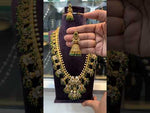 Load and play video in Gallery viewer, Beautiful long haram with Victorian polish mam green beads
