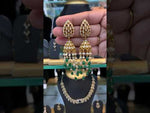 Load and play video in Gallery viewer, Stunning party wear jumkhas with guttapusalu hangings
