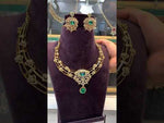 Load and play video in Gallery viewer, Beautiful kanti necklace with green stone -perfect for any occasion

