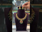 Load and play video in Gallery viewer, Beautiful short necklace with green beads and pink stone
